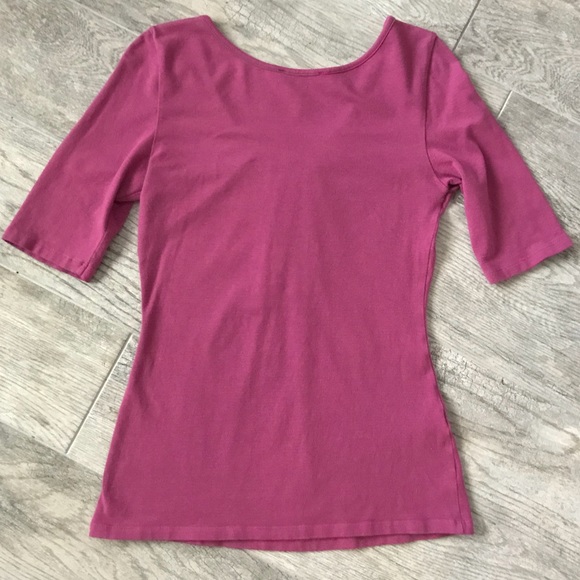 Express Pink and Grey Striped Fancy Tee - Picture 2 of 4